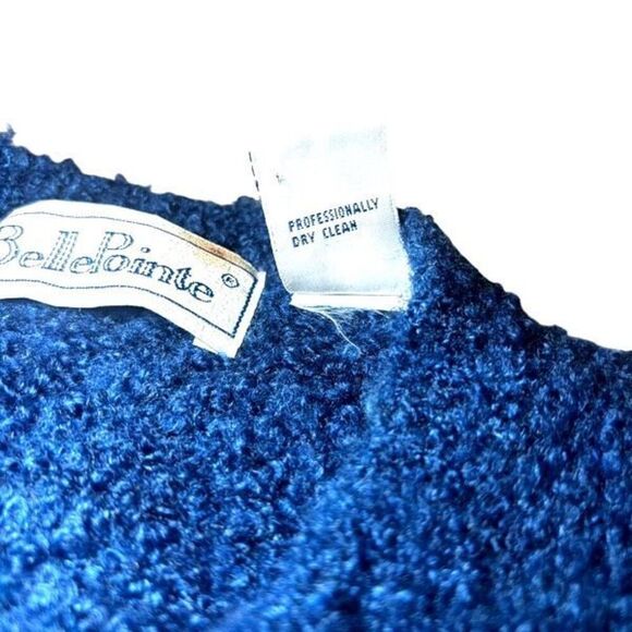 Belle Pointe Vintage Blue Cardigan Sweater with 3D Sunflower Embellishments - Picture 4 of 14